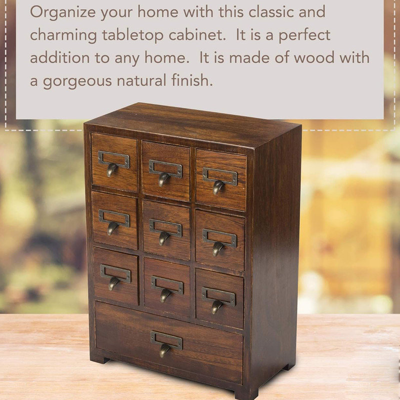 Red Barrel Studio® Library Card Catalog Solid Wood Small Curio